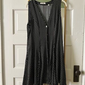 Black Polka Dot Sleeveless Dress